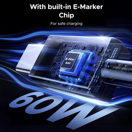 USB-C adat- és töltőkábel - USB-C UGREEN L524, 60W, 1m