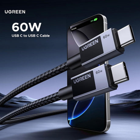USB-C adat- és töltőkábel - USB-C UGREEN L524, 60W, 1m