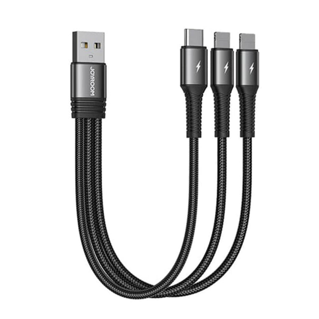 Cablu Incarcare USB-A - 2 x Lightning / USB-C Joyroom S-01530G10, 20W, 0.15m