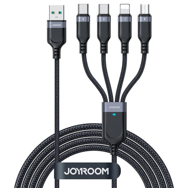 Cablu Incarcare USB-A - Lightning / microUSB / 2 x USB-C Joyroom S-1T4018A18, 20W, 1.2m