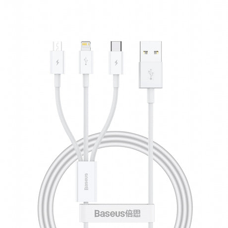 Cablu Incarcare USB-A - Lightning / microUSB / USB-C Baseus Superior Series, 20W, 0.5m