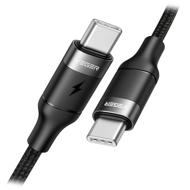 Cablu Date si Incarcare USB-C - USB-C Veger CC02, 100W, 5A, 1.5m, Black - Default Title - NotebookGsm