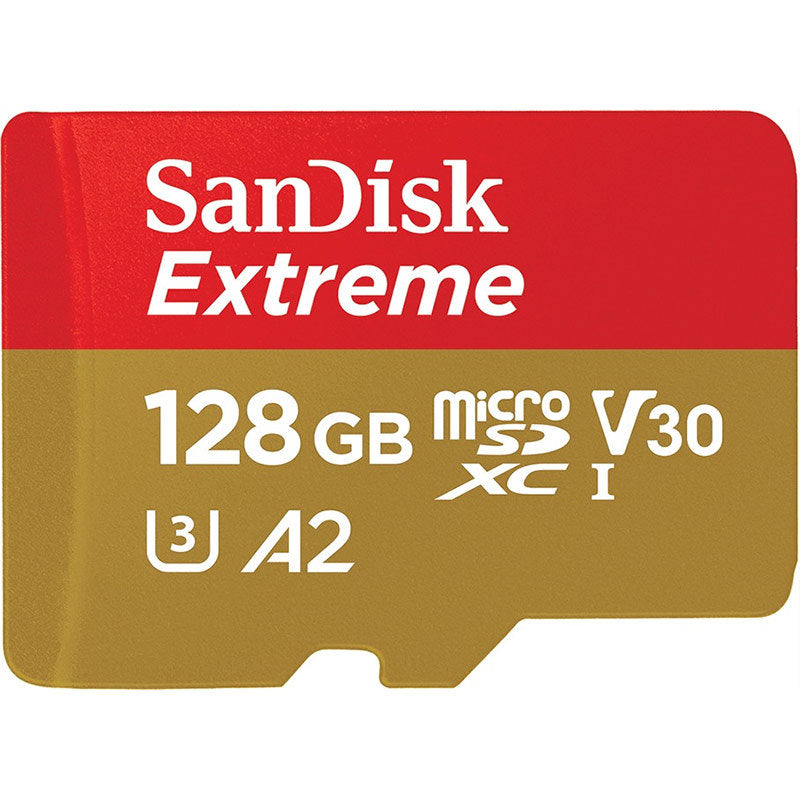 SanDisk Extreme microSDXC 128GB memóriakártya, akár 190MB/s és 90MB/s olvasási/írási sebesség + SD adapter