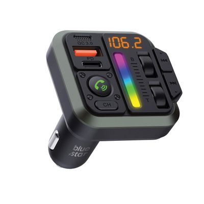 BLUE STAR Bluetooth QC3.0 PD adó FM 20W AutoBeat MT04B fekete 