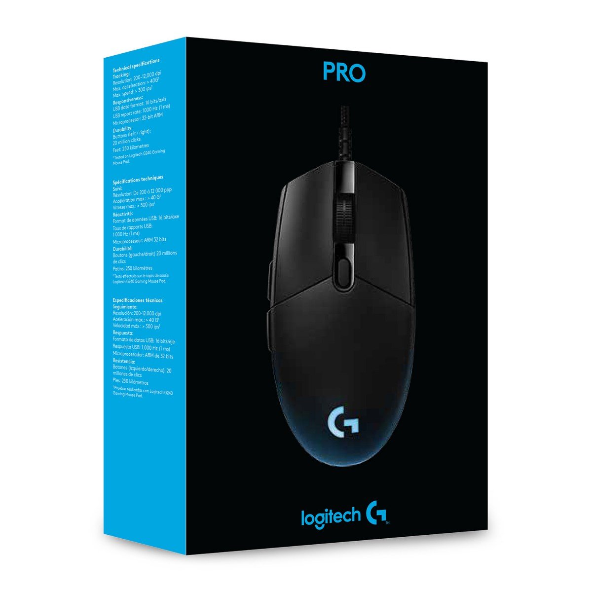 Logitech G PRO Gaming egér, jobb kezes, USB Tip-A, 25600 DPI