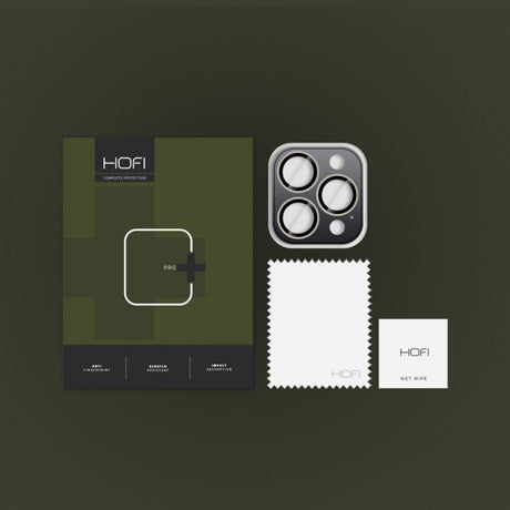 Folie de protectie Camera spate HOFI CamRing PRO+ pentru Apple iPhone 16 Pro Max / 16 Pro, Sticla Securizata - Gri - NotebookGsm