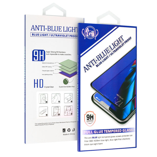 Folie de protectie Ecran Anti Blue Light OEM pentru Apple iPhone 11, Sticla Securizata, Full Glu