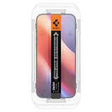 Folie de protectie Ecran Privacy Spigen EZ FIT pentru Apple iPhone 16 Pro, Sticla Securizata, Full Glue, 2.5D AGL07929