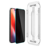 Folie de protectie Ecran Privacy Spigen EZ FIT pentru Apple iPhone 16 Pro Max, Sticla Securizata, Full Glue, 2.5D AGL07908