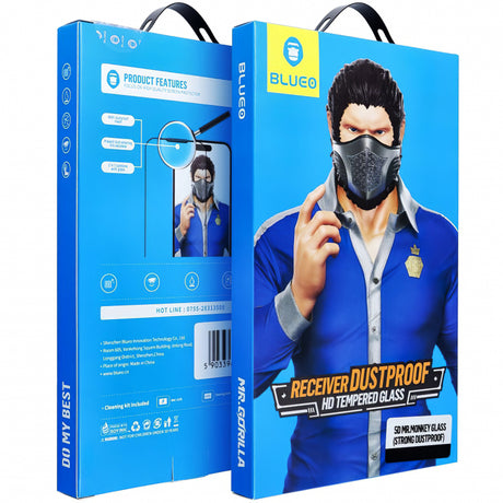 Folie de protectie Ecran Mr. Monkey Glass Receiver Dustproof pentru Apple iPhone 16 Pro Max, Sticla Securizata, Full Glue, 5D - Neagra - NotebookGsm