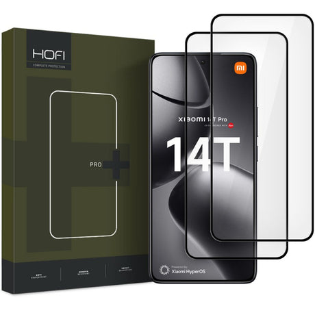 Folie de protectie Ecran HOFI Glass PRO+ pentru Xiaomi 14T Pro / 14T, Sticla Securizata, Full Glue, Set 2 bucati, 2.5D