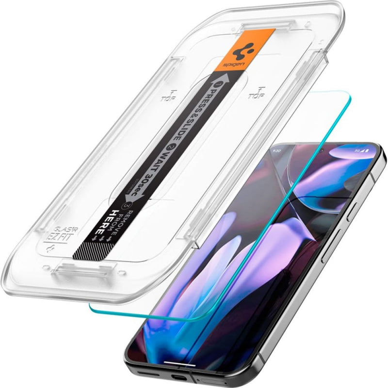 Folie de protectie Ecran Spigen EZ FIT pentru Google Pixel 9 Pro XL, Sticla Securizata, Full Glue, Set 2 bucati