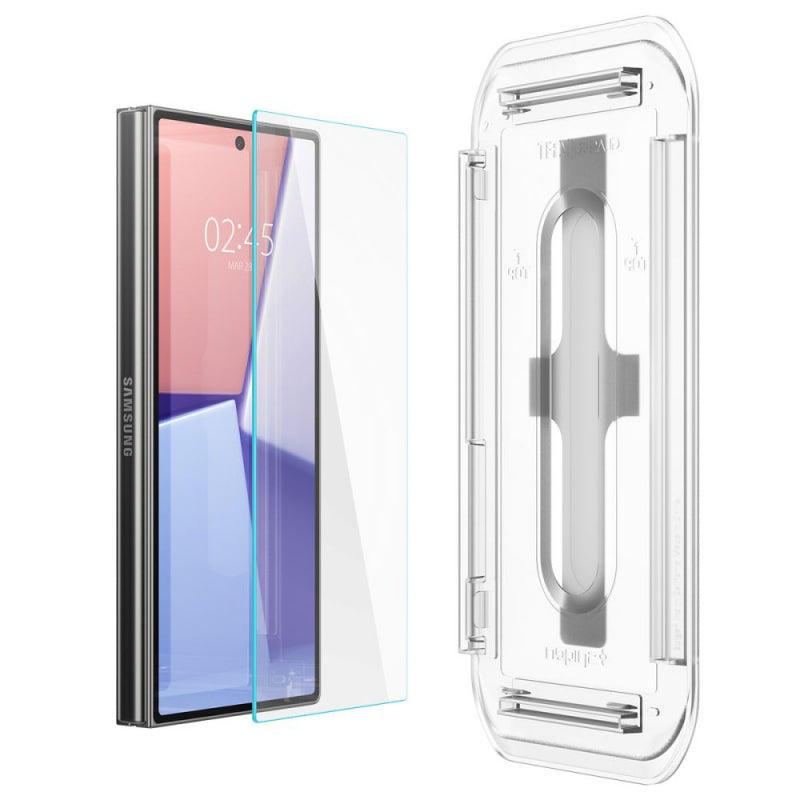 Folie de protectie Ecran Spigen EZ FIT pentru Samsung Galaxy Z Fold6 F956, Sticla Securizata, Full Glue, Set 2 bucati, 2.5D, Ecr