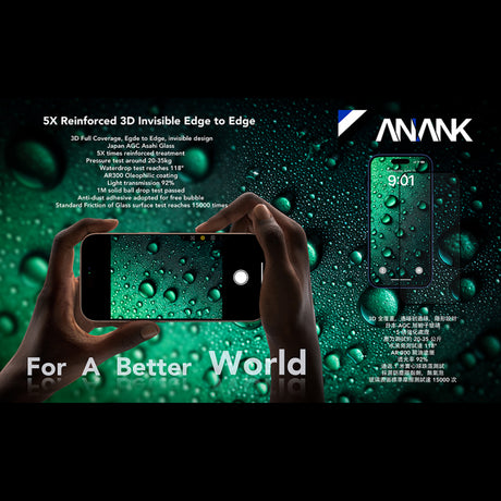 Folie de protectie Ecran Anank 5X Reinforced Invisible pentru Apple iPhone 17 Pro Max, Sticla Securizata, Full Glue, 3D - Neagra - NotebookGsm