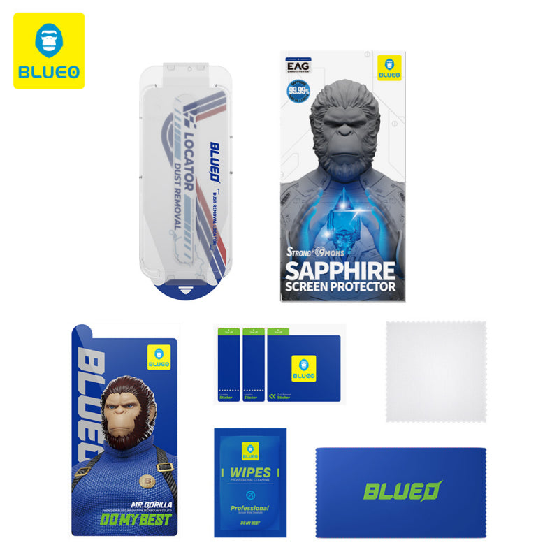 Folie de protectie Ecran Blueo Sapphire Applicator Pro pentru Apple iPhone 17 Air, Sticla Securizata, Full Glu