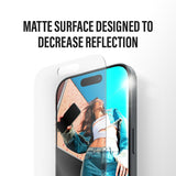 Folie de protectie Ecran Matte PanzerGlass Armor EasyAligner pentru Apple iPhone 17 Pro, Sticla Securizata, Full Glu