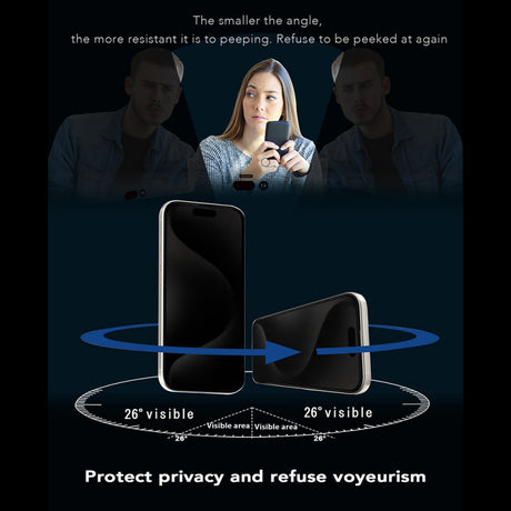 Privacy Anank 1X megerősített 360 fokos képernyővédő fólia Apple iPhone 16 Pro Max készülékhez, edzett üveg, teljes ragasztó, 2.5D