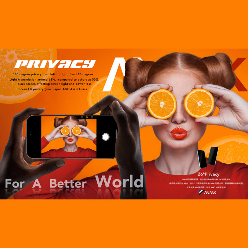 Folie de protectie Ecran Privacy Anank 5X Reinforced 180 pentru Apple iPhone 17 Pro Max, Sticla Securizata, Full Glue, 2.5D