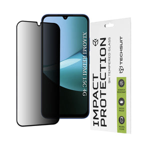 Folie de protectie Ecran Privacy Techsuit pentru Xiaomi Redmi 15C 5G / 15C 4G, Sticla Securizata, Full Glue, 111D