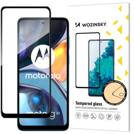 Folie de protectie Ecran WZK pentru Motorola Moto G22, Sticla securizata, Full Glu