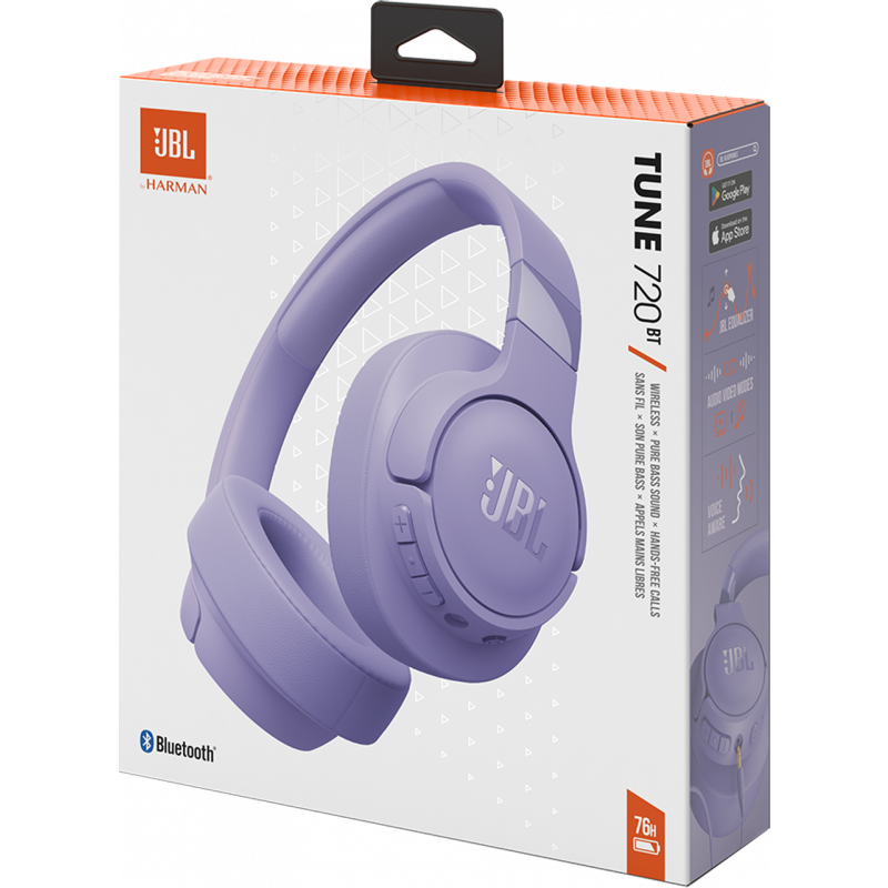 JBL Tune 720BT fejhallgató, Bluetooth 5.3, Hang aszisztens, Pure Bass