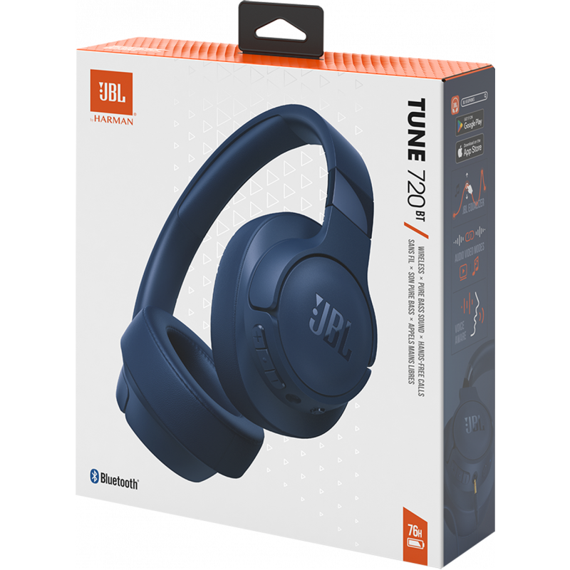 JBL Tune 720BT fejhallgató, Bluetooth 5.3, Hang aszisztens, Pure Bass