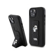 Husa MagSafe pentru Apple iPhone 15 Plus / 14 Plus, Karl Lagerfeld, Saffiano Gripstand Karl &amp; Choupett - Neagra - NotebookGsm