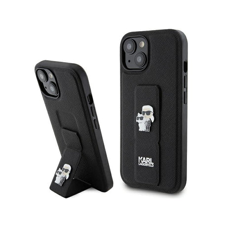 Husa MagSafe pentru Apple iPhone 15 Plus / 14 Plus, Karl Lagerfeld, Saffiano Gripstand Karl &amp; Choupett