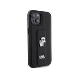 Husa MagSafe pentru Apple iPhone 15 Plus / 14 Plus, Karl Lagerfeld, Saffiano Gripstand Karl &amp; Choupett - Neagra - NotebookGsm