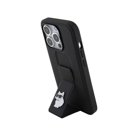 Husa MagSafe pentru Apple iPhone 15 Pro Max, Karl Lagerfeld, Saffiano Gripstand Choupett - Neagra - NotebookGsm