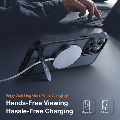 Husa MagSafe pentru Apple iPhone 15 Pro Max, Torras, Pstand - Neagra - NotebookGsm