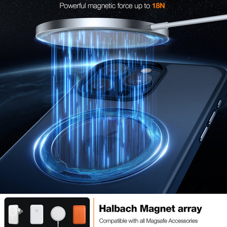 Husa MagSafe pentru Apple iPhone 15 Pro, Torras, Ostand Pro - Bleumarin - NotebookGsm