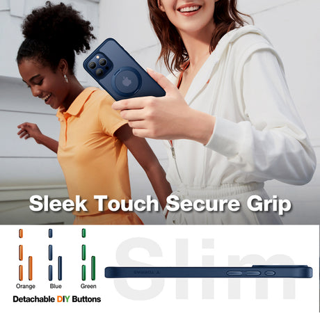 Husa MagSafe pentru Apple iPhone 15 Pro, Torras, Ostand Pro - Bleumarin - NotebookGsm