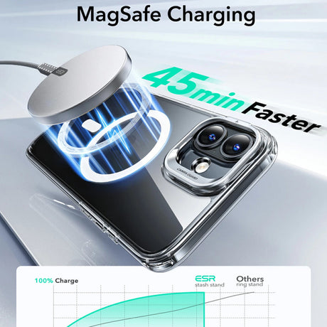 MagSafe tok Apple iPhone 16-hoz, ESR, klasszikus hibrid kihajtható állvánnyal