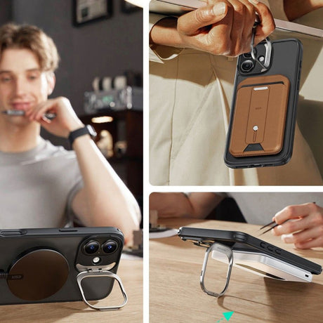 Husa MagSafe pentru Apple iPhone 16, ESR, Classic Hybrid Kickstand with Screen Protecto - Neagra Satinata - NotebookGsm