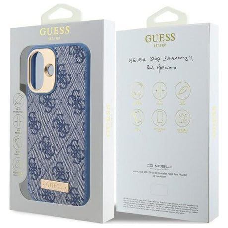 Husa MagSafe pentru Apple iPhone 16, Guess, 4G Logo Plate - Maro - NotebookGsm