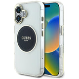 Husa MagSafe pentru Apple iPhone 16, Guess, IML Metal Colored Circl