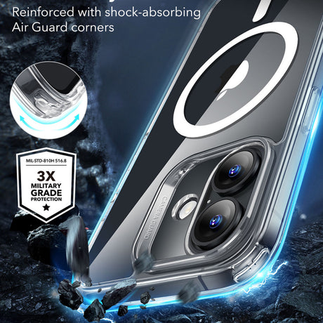 Husa MagSafe pentru Apple iPhone 16 Plus, ESR, Classic Hybrid - Transparenta - NotebookGsm