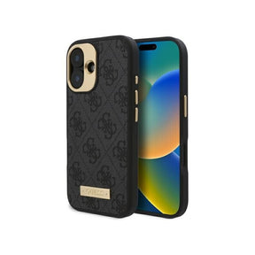 Husa MagSafe pentru Apple iPhone 16 Plus, Guess, 4G Logo Plat