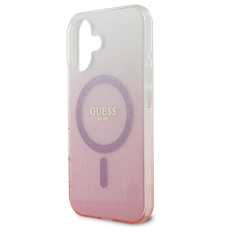 Husa MagSafe pentru Apple iPhone 16 Plus, Guess, IML Glitter Gradient - Maro - NotebookGsm