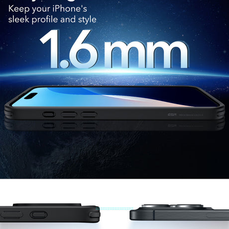 Husa MagSafe pentru Apple iPhone 16 Pro, ESR, Classic Hybrid - Neagra Transparenta - NotebookGsm