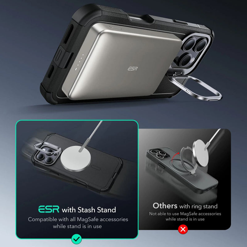 Husa MagSafe pentru Apple iPhone 16 Pro, ESR, Cyber Armor Kickstand