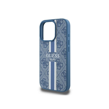 Husa MagSafe pentru Apple iPhone 16 Pro, Guess, 4G Printed Stripe - Albastra - NotebookGsm
