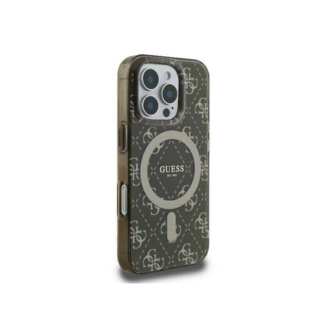 Husa MagSafe pentru Apple iPhone 16 Pro, Guess, IML 4G Background - Maro - NotebookGsm