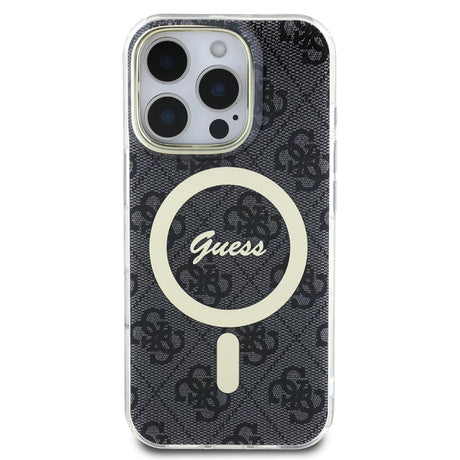 Husa MagSafe pentru Apple iPhone 16 Pro, Guess, IML 4G - Neagra - NotebookGsm