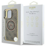 Husa MagSafe pentru Apple iPhone 16 Pro, Guess, IML Glitter 4G Circle Triangle