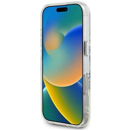 MagSafe tok Apple iPhone 16 Pro készülékhez, Guess, IML fém színű kör alakú tok