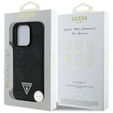Husa MagSafe pentru Apple iPhone 16 Pro, Guess, Peony Grained Hot Stamp Triangl