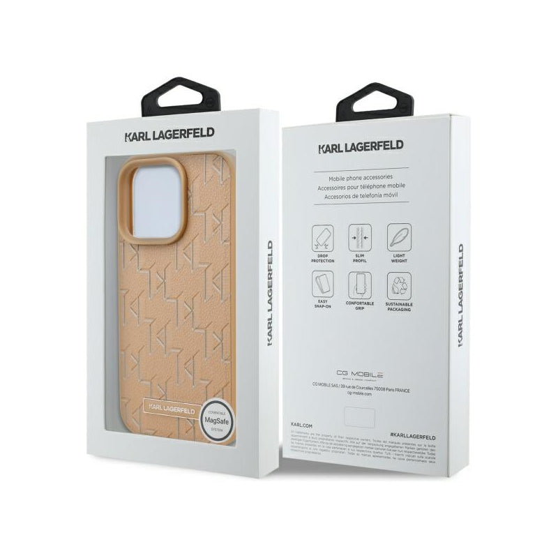 Husa MagSafe pentru Apple iPhone 16 Pro, Karl Lagerfeld, Monogram Metal Logo