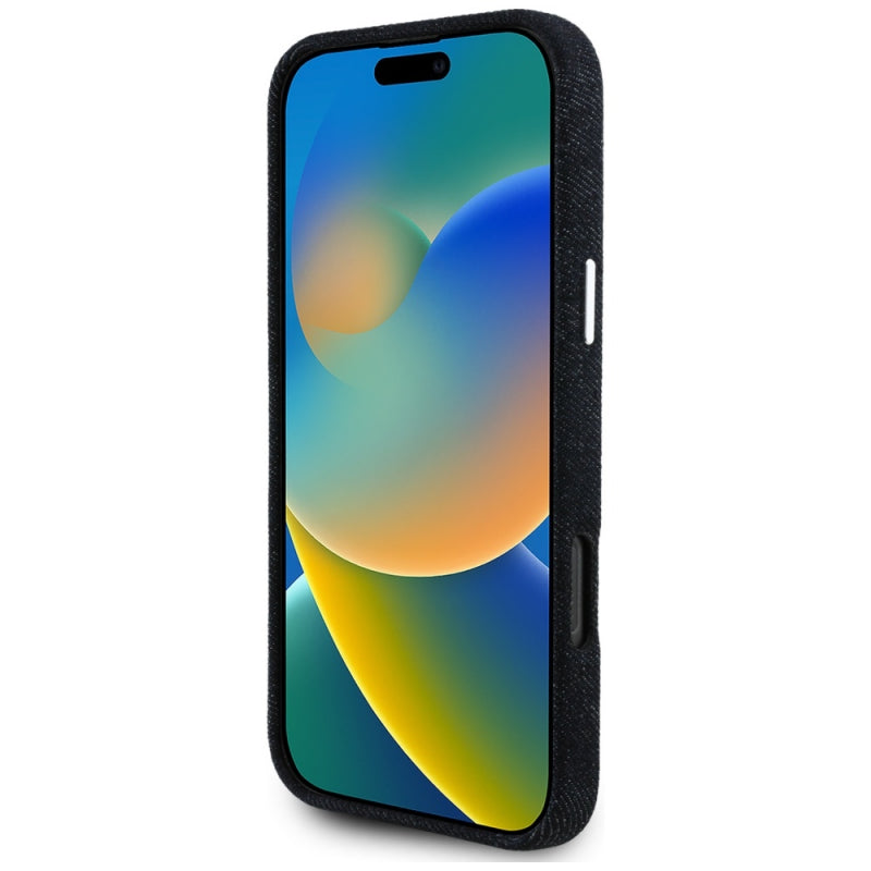 Husa MagSafe pentru Apple iPhone 16 Pro Max, Guess, Denim Triangle Logo